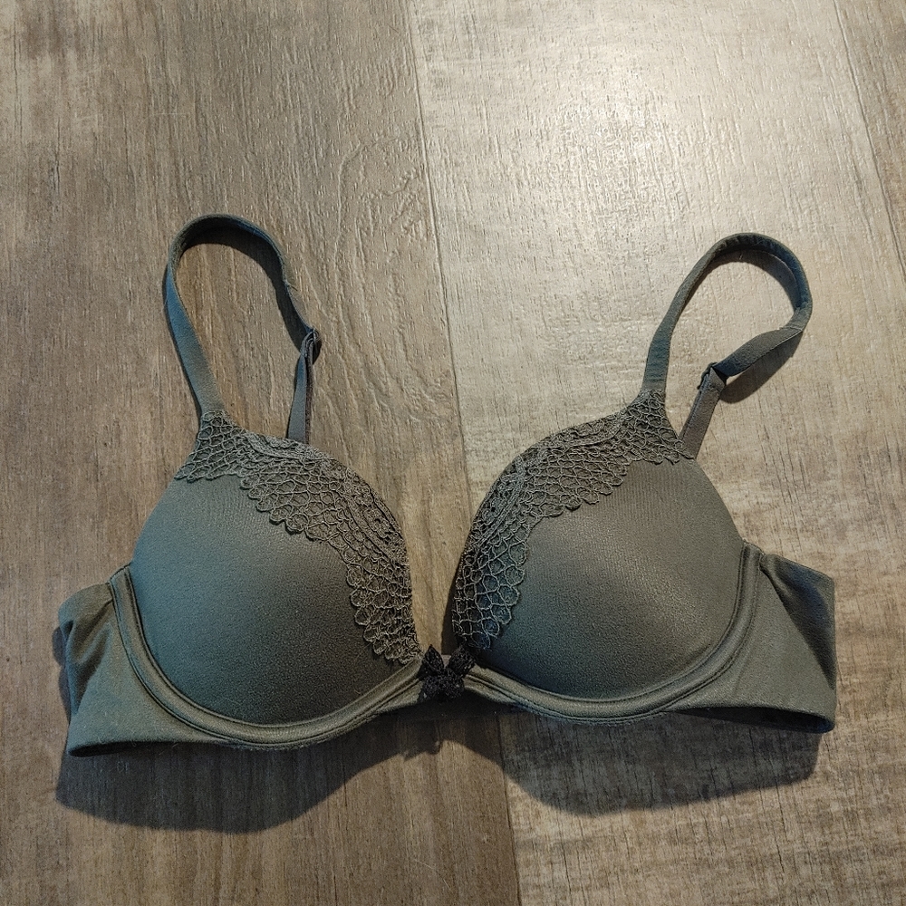 VS Body by Victoria Push up Bra olive green bra 34B